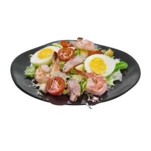 Салат цезарь с креветками
