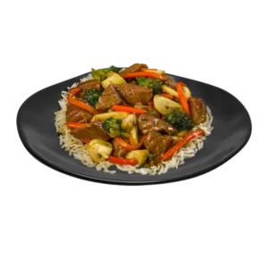 Телятина с овощами в устричном соусе